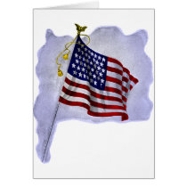 Vintage US Flag in Patriotic Colors Cards