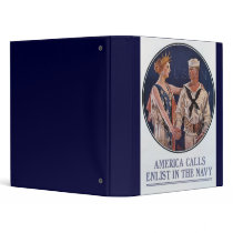 Vintage US Navy America Calls Recruiting poster Binder