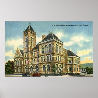 Vintage US Post Office Williamsport PA zazzle_print