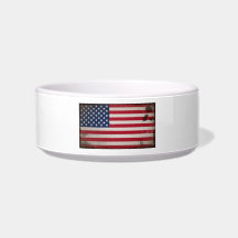 Vintage USA Flag Cat Bowl