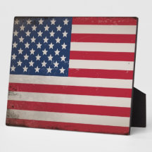 Vintage USA Flag Display Plaque
