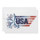 Vintage USA Flag with Star – 4th of July Invitations