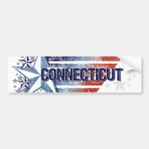 Vintage USA Flag with Star – Connecticut Bumper Stickers