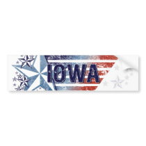 Vintage USA Flag with Star – Iowa Bumper Sticker