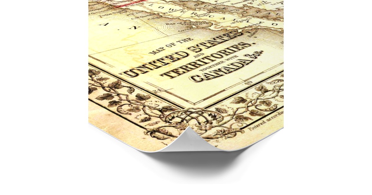 Vintage USA Map Poster | Zazzle