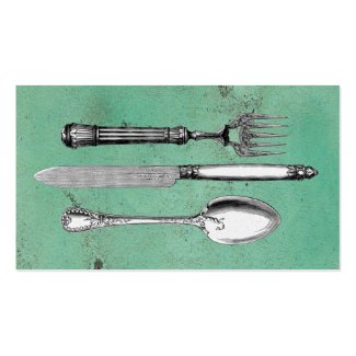 Vintage Utensil Art Business Card Templates