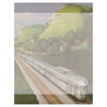 Vintage Vacation by Train, Locomotive in Country Letterhead Template