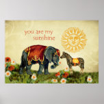 Vintage Valentine Animals in Love Collage Posters