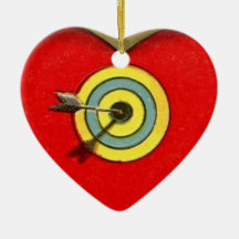 Vintage Valentine Bulls-eye Heart Ornaments