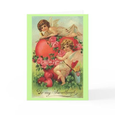 Vintage Valentine card with Cupids by ebhaynes