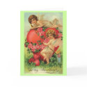 Vintage Valentine card with Cupids