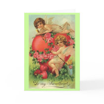 Vintage Valentine card with Cupids