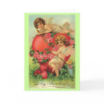 Vintage Valentine card with Cupids