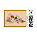 Vintage Valentine Cherubs Arrow Postage Stamp