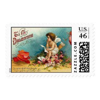 Vintage Valentine Cupid Postage Stamps