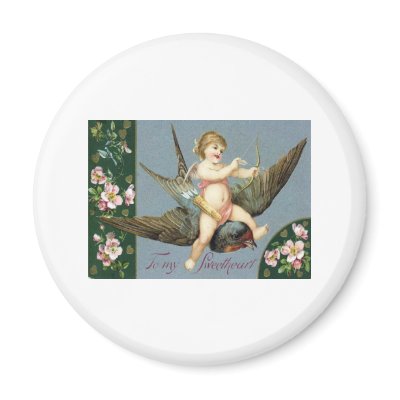 Vintage Valentine Ephemera and Altered Art Refrigerator Magnets by vintagegiftmall