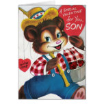 Vintage Valentine For Son Greeting Cards