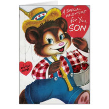 Vintage Valentine For Son Greeting Cards