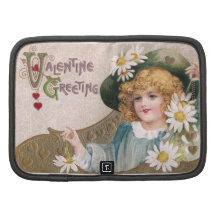 Vintage Valentine Girl with Daisies Organizers