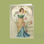 Vintage Valentine Greeting With Lady and Cherib Card Vintage Valentine Greeting With Lady and Cherib Card