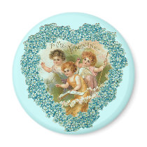 Vintage Valentine Heart & Cupids magnets