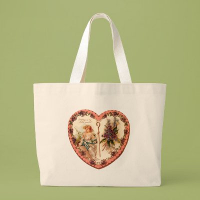 Vintage Valentine Heart With Purple Flowers Tote Bag Zazzle_bag Vintage Valentine Heart With Purple Flowers Tote Bag Zazzle_bag