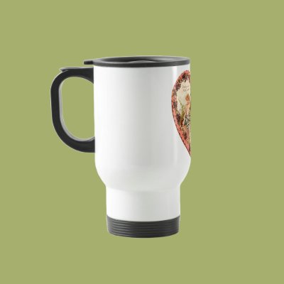 Vintage Valentine Heart With Purple Flowers Coffee Mug Zazzle_mug