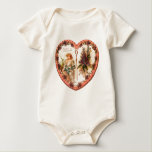 Vintage Valentine Heart With Purple Flowers T-shirt
