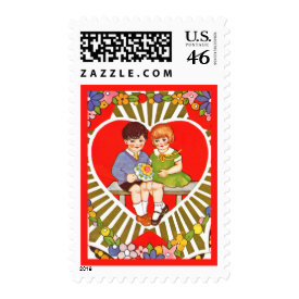 Vintage Valentine Postage Stamp - This postage stamp has an endearing vintage design on it and will carry your wishes for a happy Valentine's Day to your favorite valentine. Affix the stamp to a card or use it to send your gift of chocolates! Vintage Valentine Postage Stamp - This postage stamp has an endearing vintage design on it and will carry your wishes for a happy Valentine's Day to your favorite valentine. Affix the stamp to a card or use it to send your gift of chocolates!