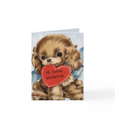 Vintage Valentine Puppy Card for Kids card
