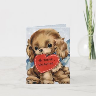 Vintage Valentine Puppy Card for Kids card