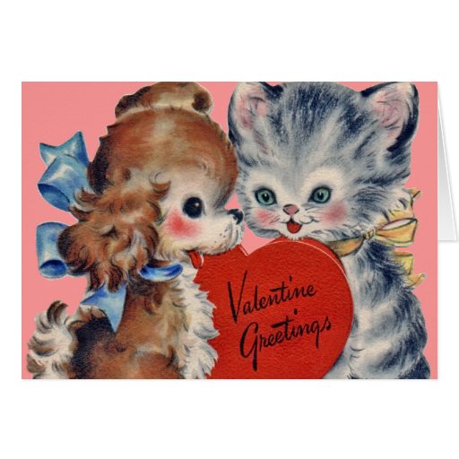 Vintage Valentine Puppy Card for Kids | Zazzle