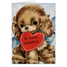 Vintage Valentine Puppy Card for Kids