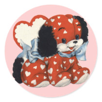 Vintage Valentine Puppy Stickers