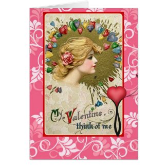 Vintage Valentine Red Schmucker carry your heart Greeting Card