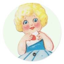 Vintage Valentine Round Sticker
