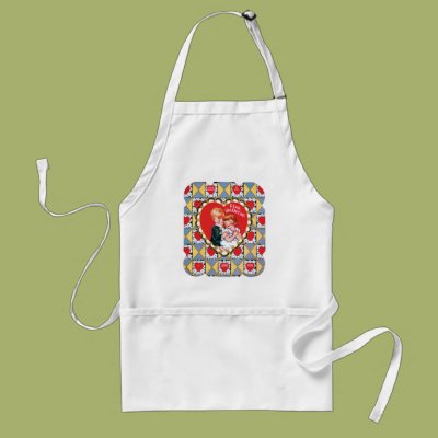 Vintage Valentine Triangles and Hearts Aprons Zazzle_apron Vintage Valentine Triangles and Hearts Aprons Zazzle_apron