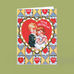 Vintage Valentine Triangles and Hearts Cards