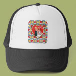 Vintage Valentine Triangles and Hearts Hat
