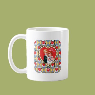 Vintage Valentine Triangles and Hearts Mugs Zazzle_mug