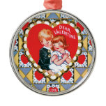 Vintage Valentine Triangles and Hearts Christmas Ornaments