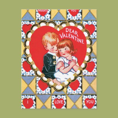 Vintage Valentine Triangles and Hearts Post Card Zazzle_postcard Vintage Valentine Triangles and Hearts Post Card Zazzle_postcard