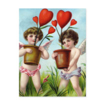 Vintage Valentine's Day Angels Post Card