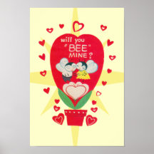 Vintage Valentines Day Card Poster