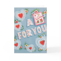 Vintage Valentine's Day Hearts Greeting Card