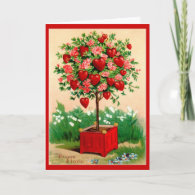 Vintage Valentine's Tree Card