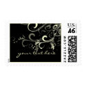 Vintage Vanilla Swirls + black/Fully customizable stamp