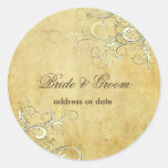 Vintage vanilla swirls wedding stickers