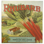 Vintage Vegetable Label Art, Rhubarb and a Farm Cloth Napkins