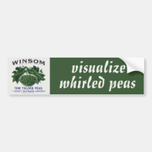 Vintage Vegetable Label Visualize World Peace Peas Bumper Sticker